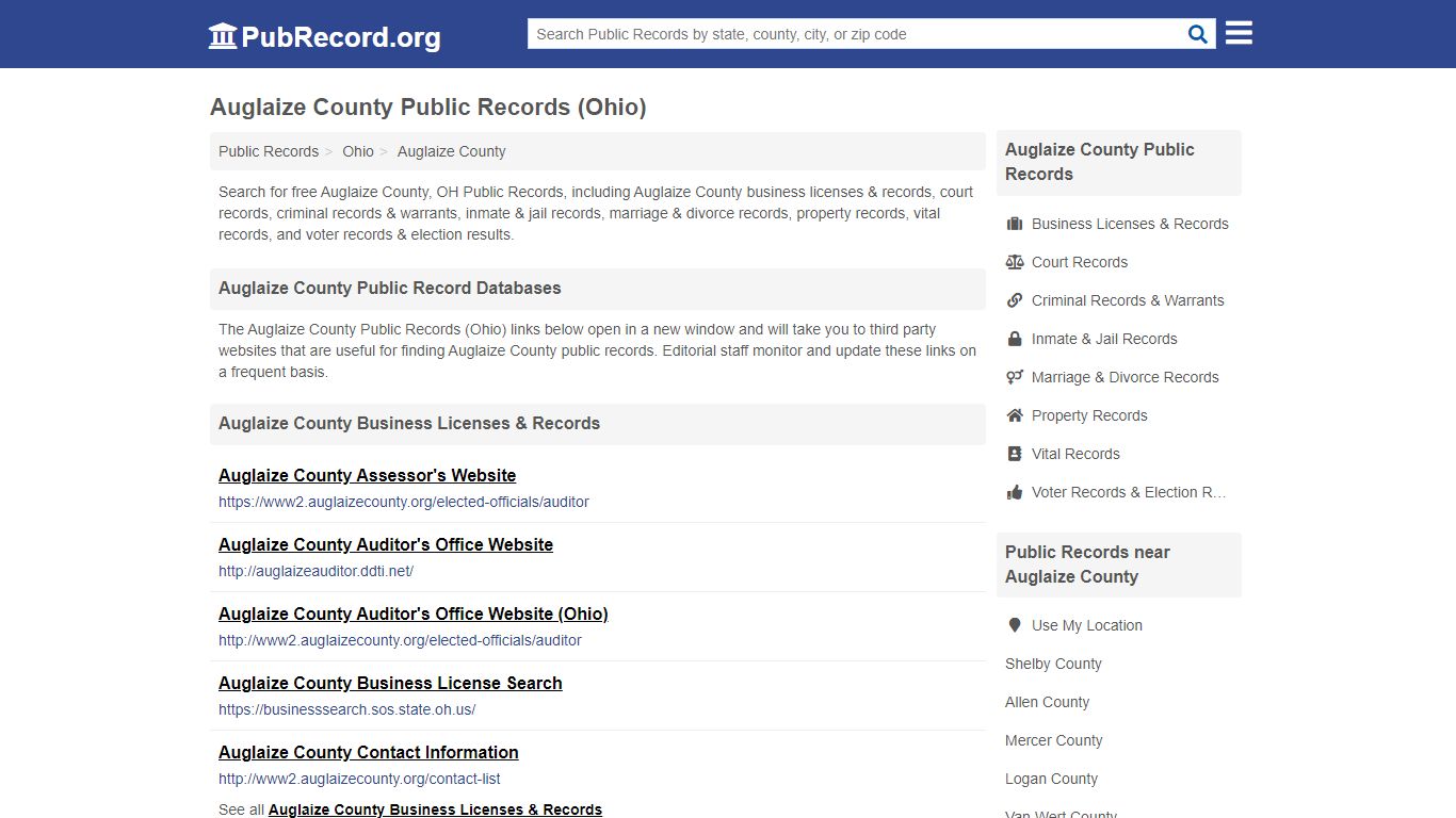 Free Auglaize County Public Records (Ohio Public Records)