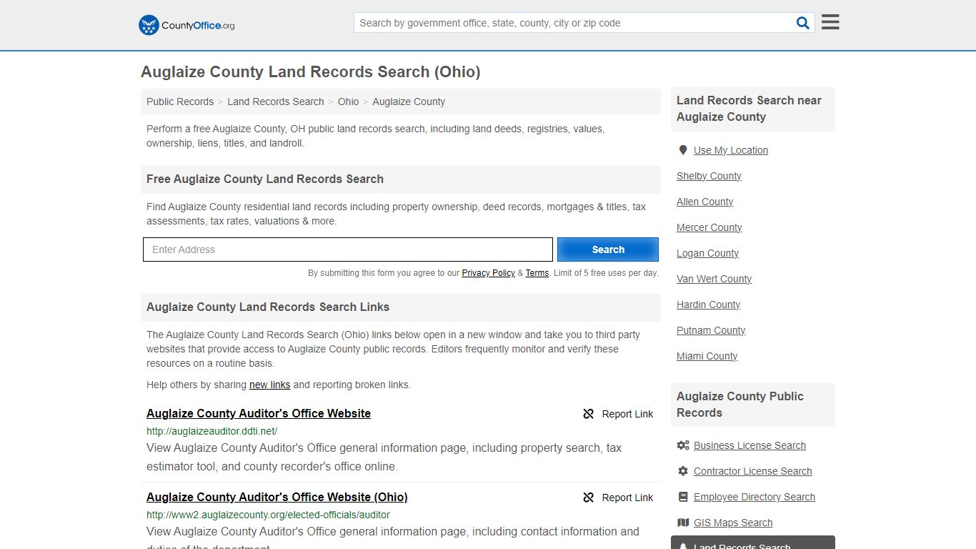 Auglaize County Land Records Search (Ohio) - County Office